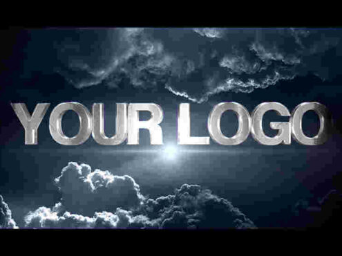 美國著名影視片頭ps樣機(jī)場景，銀色泛光的3d字體效果樣機(jī)