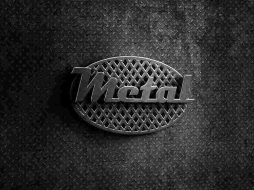 鋼板背景的logo效果樣機(jī)素材