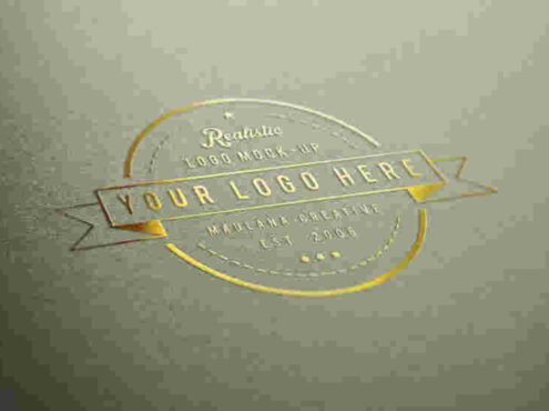 金色效果的logo樣機(jī)素材