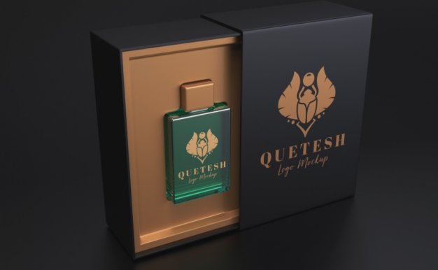 帶包裝盒的ps樣機場景素材，適合化妝品、U盤等產(chǎn)品logo展示樣機psd模板